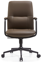 Chaise de bureau pivotante en cuir haut de gamme avec dossier haut, hauteur réglable et base chromée pour bureau à domicile