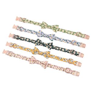 100% algodón aleación hebilla perro Bowknot pequeño Floral mascota Collar - Product Image 1