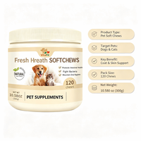 Friandises à mâcher fraîches pour chiens et chats, marque privée, complément d'hygiène buccale pour animaux, soutient la santé intestinale, vente en gros OEM