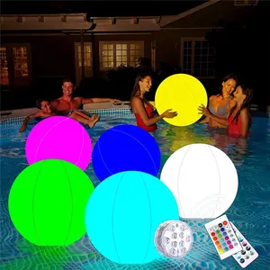 Balão inflável de 40cm para festa, esfera para decoração de palco para piscina, iluminação de bola led