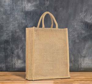 Sac fourre-tout réutilisable, écologique et naturel, sac en toile de jute personnalisé pour les courses, les courses quotidiennes, la plage et les voyages - Product Image 4