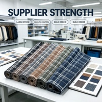 Tissu denim sergé imprimé à carreaux de 13 oz, poids moyen, pour vêtements et accessoires, vente en gros