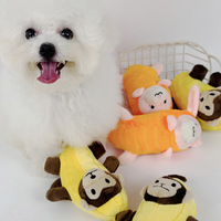 Jouets pour chiots en gros : souris au fromage, banane, singe, carotte, lapin, peluche de dessin animé, jouets pour chiens qui couinent et qui font du bruit de papier