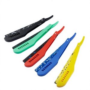 Blue and Black <b>Single</b> <b>Blade</b> <b>Razors</b> with Speckled Finish Stainless Steel <b>Blades</b> and Handles Reusable Face & Body Shaving Tools - Product Image 6