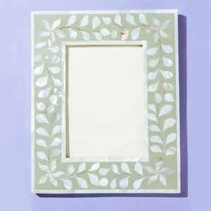 Elegant Design Photo <b>Frame</b> with Stand for Bedroom Green Color Bone Inlay Picture <b>Frames</b> for Living Room Decoration - Product Image 3