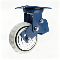 Roue pivotante robuste en caoutchouc massif de 8 pouces avec frein double verrouillage, capacité de 750 lb pour conteneur de déchets industriels