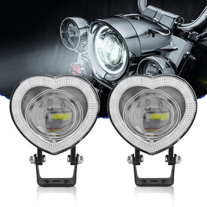 Projecteurs LED en forme de cœur à 5 modes pour moto, feux auxiliaires de conduite RGB, phares antibrouillard étanches IP67 pour voitures et camions - Product Image 1