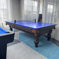 Usine de haute qualité Style Antique rustique rétro en bois massif sculpté Table de billard de piscine avec ardoises pour jeu de sport de piscine