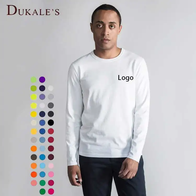 Dukale's't Shirt Baumwolle Human Grey Full Sleeve Hand Blank Loose Fit Langarm T-Shirt Baumwolle Männer T-Shirt für Männer