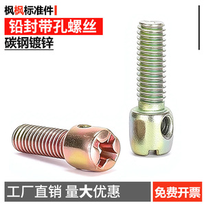 Tornillos de sellado de plomo M3 M4 M5 M6 de acero al carbono, chapados en zinc, de cabeza redonda con ranura, para sellado y fijación en metal. - Product Image 5