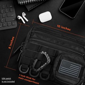 Spoir nhỏ màu đen chiến thuật Túi Messenger cho nam giới thời trang EDC với nhiều tùy chọn thực hiện Sling Vai Crossbody eo - Product Image 4