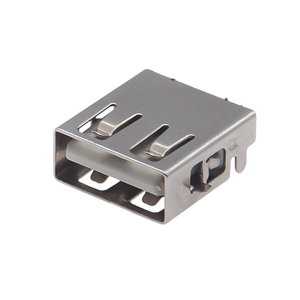 Connecteur USB 2.0 Type-A Femelle à Angle Droit, Montage SMT Encastré à Profil Bas Sans Bride, 4 Broches avec Ailettes de Fixation - Product Image 2