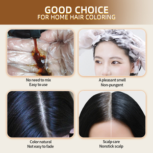 Oem prodotto di bellezza caldo nero lavaggio bianco <span class=keywords><strong>ammoniaca</strong></span> libera copertura rapida capelli grigi 3 in 1 colore a base di erbe tinture per capelli neri shampoo - Product Image 5