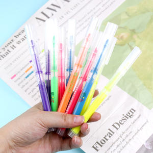 Pena Highlighter, pena spidol Set kuas Pastel cat air neon ujung ganda - Product Image 4