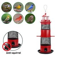 Mangeoire à oiseaux sauvages de grande taille, résistante à la pluie, rétractable, capacité de 4 lb de graines, en métal, anti-écureuil, pour suspension extérieure