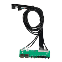 Câble USB pour panneau frontal, double USB 2.0 / Alimentation / Réinitialisation / Interrupteur UID avec 6 LED, câble d'extension, carte PCB pour boîtier PC