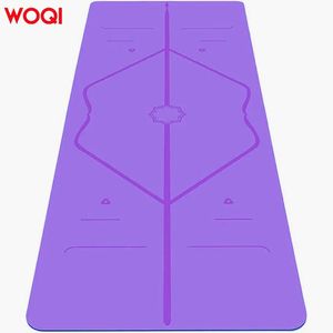 Tapis de yoga Woqi TPE 6 mm violet foncé antidérapant pour exercices à domicile et mise en forme, usage unisexe - Product Image 3
