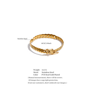สร้อยข้อมือแบบ Cuban Link สแตนเลสสตีลชุบทอง <span class=keywords><strong>18K</strong></span> PVD รุ่น JINYOU 5659 ทนทาน สำหรับผู้ชายและผู้หญิง - Product Image 6