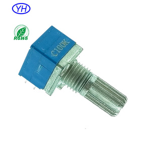 Yuwah เครื่องขยายเสียง9มม. 10K 20K 50K 100K สเตอริโอแบบหมุนเชิงเส้นโพเทนชิโอมิเตอร์คู่เทือกเขาแอลป์ RK097อัลฟา RD0902F PTD902