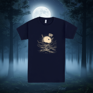 T-shirt Save The Moon blu scuro con grafica di design, taglia unisex per adulti - Product Image 3