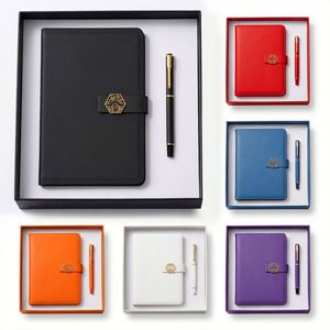 Ensemble cadeau de carnet A5 en PU avec logo personnalisé, cadeaux promotionnels pour entreprises, personnalisation avec stylo et clé USB, batterie externe, entreprise - Product Image 5