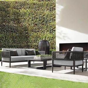 Ensemble de canapés de jardin en corde moderne et luxueux pour terrasse, salle à manger, bord de piscine, hôtels, parcs, restaurants, plages - Meubles de loisirs durables - Product Image 1