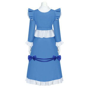 Disfraz de Cosplay de colegiala, vestido azul, talla M, con lazo, tocado, joyería, faja, conjunto de falda para mujer - Product Image 5