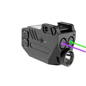 Senter taktis isi ulang daya USB, Kombo sinar hijau ungu dan lampu LED putih untuk menembak - Product Image 1