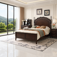 Lit moderne en pin massif avec tête de lit capitonnée, écologique, taille spéciale, mobilier de chambre pour hôtel, villa, appartement