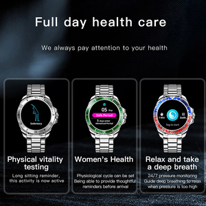 Đàn ông R1 Smartwatch AMOLED ánh sáng ban đêm hiển thị IP68 không thấm nước không dây sạc thép dải tính năng thông minh la bàn email - Product Image 2