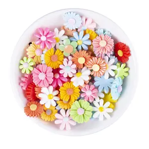 Подвески в виде цветов из смолы для рукоделия самодельные цветочные кабошоны для изготовления украшений для скрапбукинга