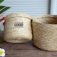 Nouveau panier cadeau artisanal écologique en paille de blé naturelle pour mariage, fête, mariée, demoiselle d'honneur, invitées, avec décoration nœud papillon