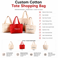 Sac fourre-tout mini en toile imprimée Merci, écologique et réutilisable, en coton, pour femmes, étudiantes, déjeuner, shopping, cadeau