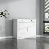 Armoire de classement en acier blanc avec 2 tiroirs, armoire de rangement de bureau métallique verrouillable