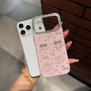 เคสโทรศัพท์มือถือลายการ์ตูนเพชร KT Cat Bow สำหรับ iPhone 17 Air 16 15 Pro Max แบบมีกลิตเตอร์น่ารัก กรอบกล้องลายพิมพ์เมโลดี้ ฝาหลัง - Product Image 6