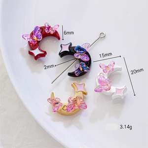 Sweet Style DIY Jewelry Accessory Materials New Loose Star <b>Moon</b> Butterfly Alloy Beads Transparent Lucite for <b>Bracelets</b> Necklaces - Product Image 4