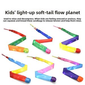 Deportes y entretenimiento para niños al aire libre, Bola de meteorito de cola suave de Color arcoíris brillante, juguete elástico y para atrapar la playa - Product Image 2
