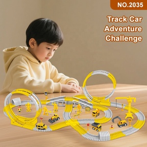 Vente chaude bricolage Flexible piste jeu ensemble 366 pièces en plastique Construction ingénierie électrique pistes de course jouets pour garçons - Product Image 4