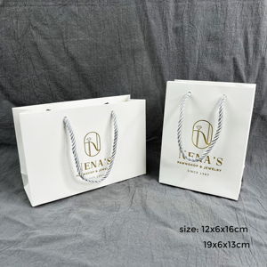 MOQ 100 piezas Bolsas de compras blancas ecológicas de varios tamaños, bolsas de regalo de papel, bolsas de papel con logotipo personalizado OEM para cosméticos - Product Image 6