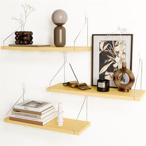 Juego de 3 estantes flotantes de madera, estante colgante montado en la pared para dormitorio, sala de estar, <span class=keywords><strong>plantas</strong></span>, álbum de decoración de pared de baño - Product Image 1