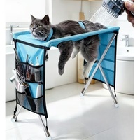 USMILEPET Hamac de toilettage pliable pour animaux de compagnie, support de bain pour chiens et chats, cadre fixe anti-griffures et anti-morsures pour petits chiens et chats