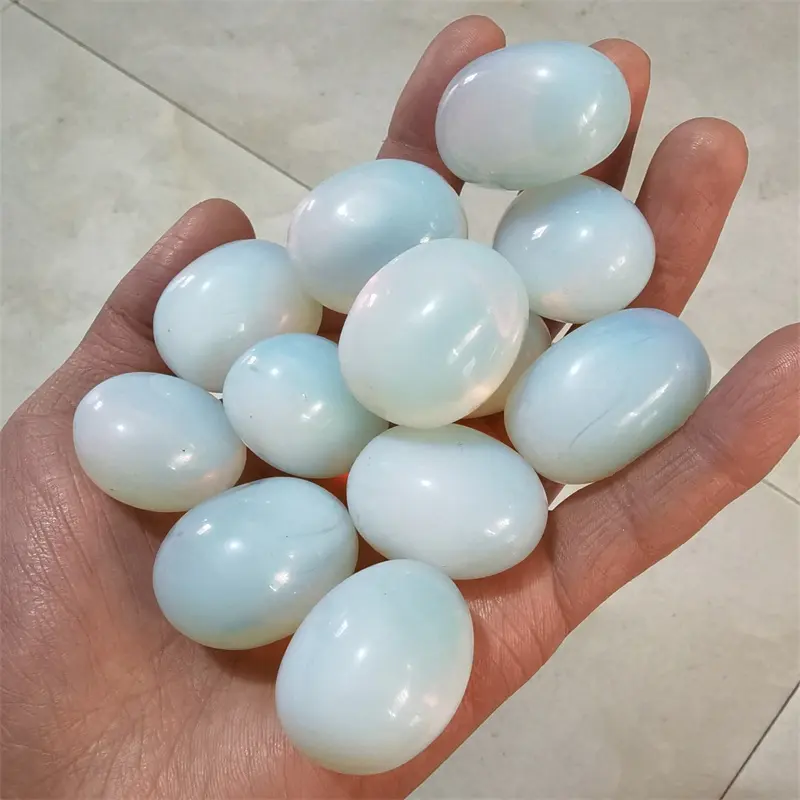 crystals wholesale 30-40mm High quality white opal bulk tumbled stones for gift