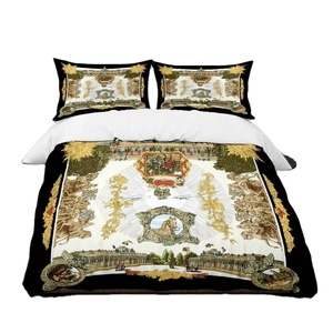 Juego de cama de poliéster 100% con estampado 3D de diseñador, 3 uds., funda nórdica de estilo árabe y sábana de Hotel, venta al por mayor ofrecida - Product Image 1