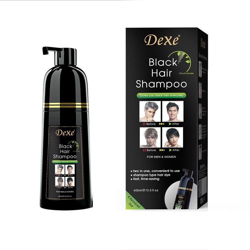 Dexe 200ml 400ml Henné Noir Naturel Sans Ppd Teinture Pour Cheveux Sans Produits Chimiques Teinture Pour Cheveux Avec Shampooing