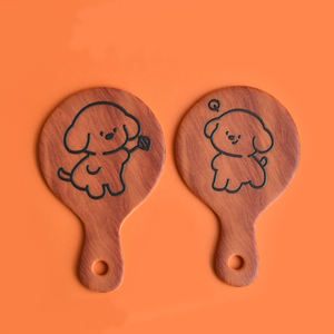 Plato de Pizza de Madera con Diseño de Cachorro Adorable, Cabujón de Resina para Decoración de Cocina en Miniatura, Accesorios Hechos a Mano - Product Image 1