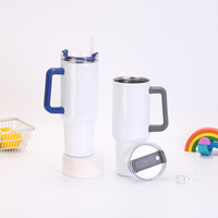 Gobelet isotherme vierge pour sublimation 40oz en acier inoxydable, avec couvercle à paille, personnalisable avec logo, vente en gros, cadeau promotionnel