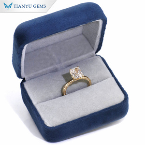 Tianyu moissanite kim cương tùy chỉnh thực hiện Tulip thiết kế 2ct 3ct mossinite rắn vàng 10k 14k 18K bạc 925 Nhẫn đính hôn đám cưới - Product Image 2