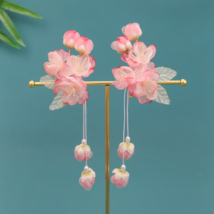 Nouvel accessoire capillaire fleur dégradé rose fait main Printemps 2026, nouvelle pince à cheveux fleur, accessoire capillaire fleur perforée pour coiffure - Product Image 2