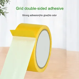 Nastro in tessuto <span class=keywords><strong>biadesivo</strong></span> di carta gialla con aderenza acrilica <span class=keywords><strong>Super</strong></span> resistente panno a griglia da 5CM con caratteristiche a doppio lato alte senza traccia - Product Image 2