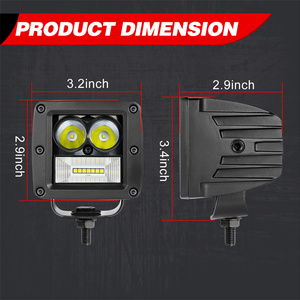 54w大功率点泛光组合光束3英寸方形汽车发光二极管工作灯沟渠灯倒车灯 - Product Image 5